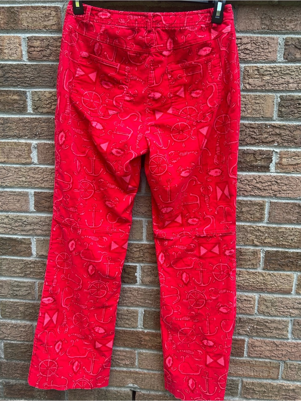 Lilly Pulitzer Bright Red Nautical Print Pants size 8 - Picture 8 of 10